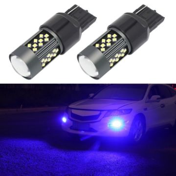 7443 12V 7W Blue Strobe LED Fog Light Pair for Cars - 1