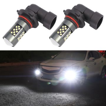 9006 12V 7W Strobe LED Fog Light Pair - White Car Lights - 1