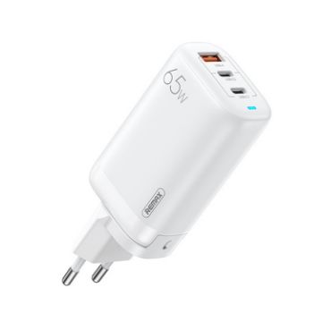 REMAX RP-U55 65W Fast Charger, USB+Dual USB-C, EU Plug, White - 1