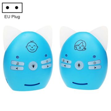 V30 Wireless Audio Baby Monitor with Intercom & Night Light, EU Plug, Blue - 1