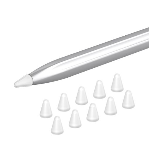 Silicone Nib Cap Set for Huawei Pencil - 10 Pack (Transparent) - 1