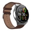 GW69 Plus Smart Watch - BT Call, Heart Rate, BP, Oxygen, Silver/Brown Strap - 2