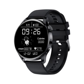 GW69 Smart Watch - BT Call, Heart Rate, BP, Blood Oxygen, Black Silicone - 1