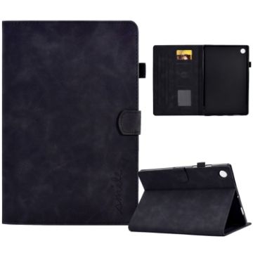 Samsung Galaxy Tab A8 10.5 2021 Black Embossed Smile Leather Case - 1