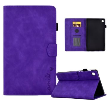 Samsung Galaxy Tab A7 10.4 2020 T500 Purple Embossed Leather Case - 1