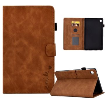 Samsung Galaxy Tab A7 10.4 2020 T500 Brown Embossed Leather Case - 1
