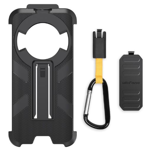 Ulefone Power Armor 16 Pro/16S Back Clip Case with Carabiner - Black - 1