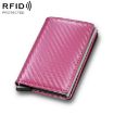 RFID Carbon Fiber Wallet for Men - Pink C1804H1 - 1