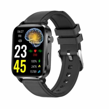 F100 1.7" HD Smart Watch with Leather Strap, Temp & Oxygen Monitor - 1