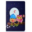 Electric Horizontal Leather Case - Pen Cover, Card Slot, Holder (Owls) - 2