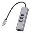 USB-C to Gigabit Ethernet RJ45 & 3x USB 3.0 Adapter HUB SL-030 (Grey) - 1