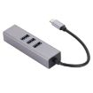 USB-C to Gigabit Ethernet RJ45 & 3x USB 3.0 Adapter HUB SL-030 (Grey) - 2