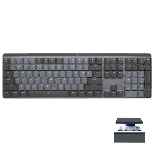 Logitech MX Mechanical Wireless Keyboard, Green Axis, Dual Mode, USB Receiver - 1