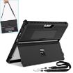 Microsoft Surface Pro 9 Tablet Case with Holder & Strap - Black Striped Hollow - 1