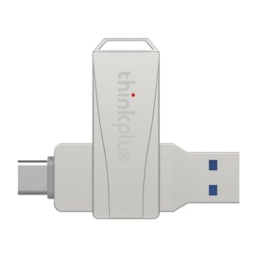 Lenovo Thinkplus MU252 64GB USB 3.1 & USB-C Flash Drive Silver - 1