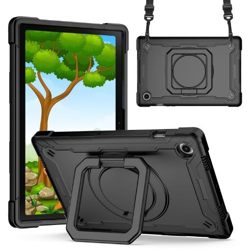 Samsung Galaxy Tab A8 10.5 2021 Black Silicone PC Bracelet Case - 1