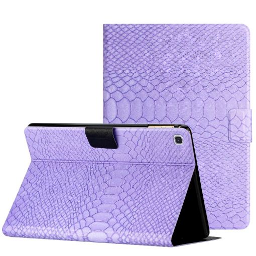Samsung Galaxy Tab A7 10.4 2020 Purple Crocodile Leather Case - 1