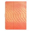 8" Tablet Case - Solid Orange Crocodile Texture Leather Cover - 3