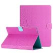 8" Tablet Case - Rose Red Crocodile Texture Leather Cover - 1