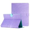 Purple Crocodile Texture Leather Case for 8" Tablets - Solid Color - 1