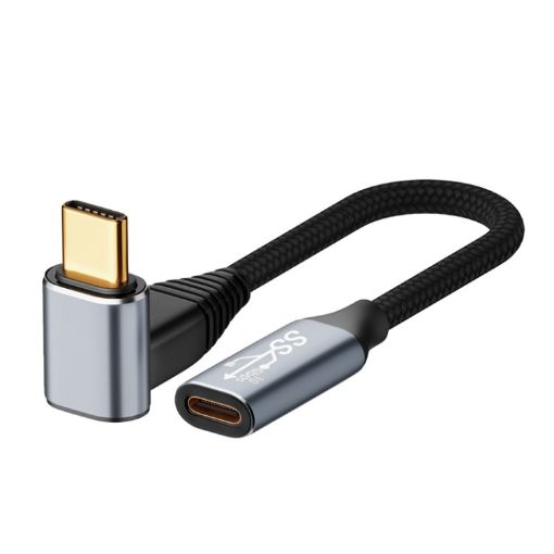 Steam Deck 100W USB-C Male to Female Curved Extension Cable 1.5m - 1
