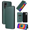 Ulefone Note 14 Green Flip Leather Case - Carbon Fiber Texture Cover - 1