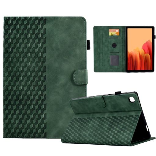 Samsung Galaxy Tab A7 T500/T505 2020 Green Rhombus Leather Case - 1