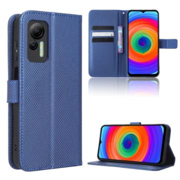 Ulefone Note 14 Blue Leather Phone Case with Diamond Texture - 1