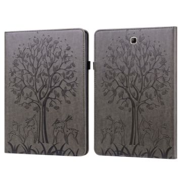 Samsung Galaxy Tab A 9.7 T550/T555 Tree & Deer Leather Case Grey - 1