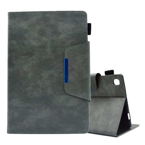 Samsung Galaxy Tab A8 10.5 2021 Grey Suede Leather Case with Clasp - 1