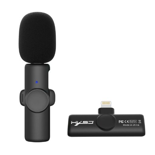 HXSJ F18 2.4G Wireless Lavalier Microphone - Noise Reduction, Black - 1