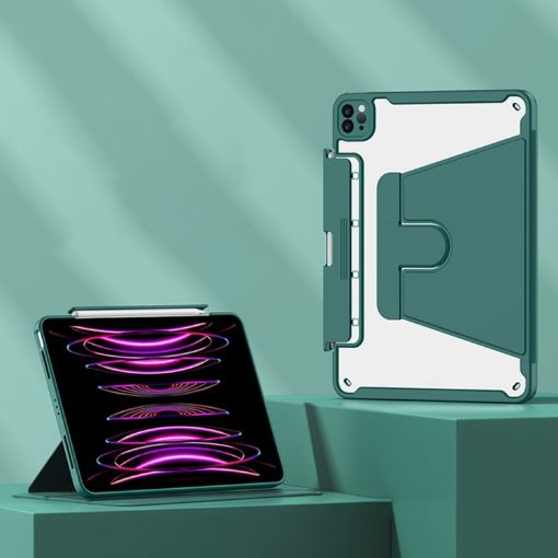Detachable Rotating Leather Tablet Case for iPad Pro 10.5 - Dark Green - 1