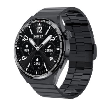 HDT 3 Max 1.6" Steel Band Smart Watch IP67 Waterproof Bluetooth/NFC Black - 1
