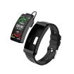 K13 Smart Watch 1.14" Silicone Band with Detachable Earphone, Black - 1