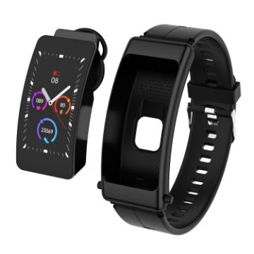 K50 Smart Watch: 1.08" IP67 Waterproof, Bluetooth Call, Black Band - 1