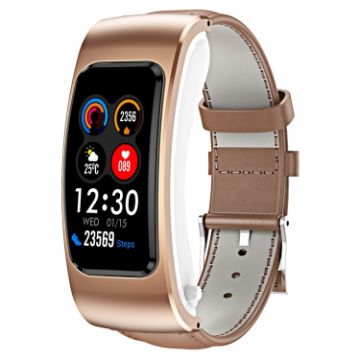 K60 Smart Watch: 1.08" Leather Band, Detachable Earphone, Waterproof - 1