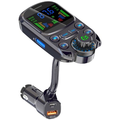 BC86 Bluetooth 5.3 FM Transmitter MP3 Player with Colorful Screen - 1