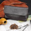 FIREDOG CL07 Brown Cowhide Double Pipe Bag - Portable & Handcrafted - 5