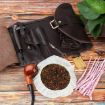 FIREDOG CL08 Brown Leather Pipe Tobacco Storage Bag - 6
