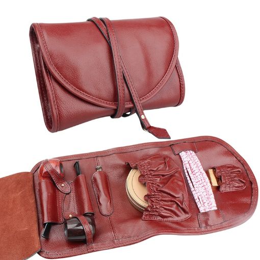 FIREDOG CL08 Lychee Red Leather Pipe Tobacco Storage Bag - 1