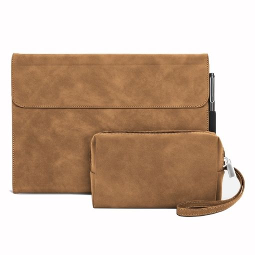 Microsoft Surface Go 3/2/1 Sheepskin Shockproof Case with Power Bag - Brown - 1
