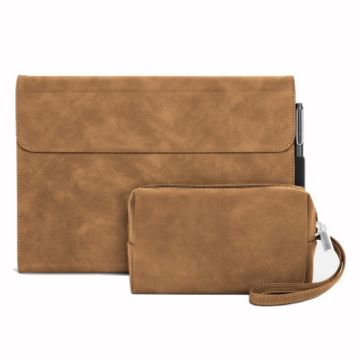 Microsoft Surface Pro X Sheepskin Shockproof Case with Power Bag - Brown - 1