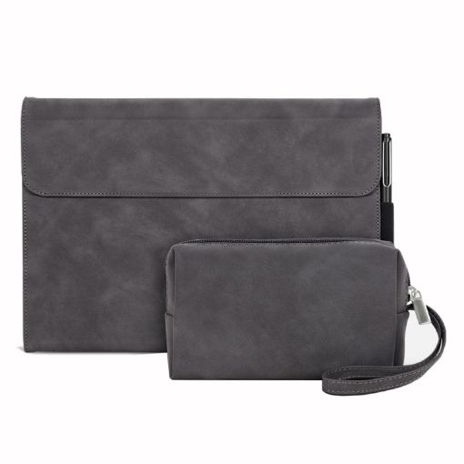 Sheepskin Shockproof Case with Power Bag for Surface Pro 7+/7/6/5/4 - Grey - 1