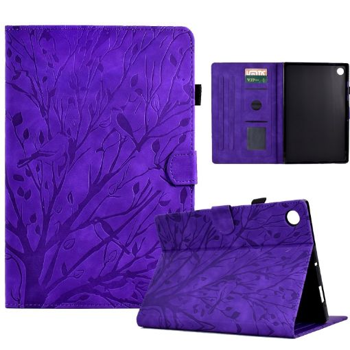 Samsung Galaxy Tab A8 10.5 2021 Purple PU Case with Wake/Sleep Function - 1