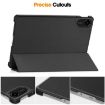 Xiaomi Redmi Pad 2 Leather Smart Case - Black, Custer Texture, 3-Fold Holder - 7