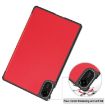 Xiaomi Redmi Pad 2 Red Leather Tablet Case - 3-Fold Holder Cover - 6