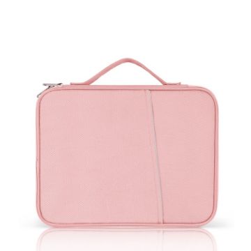 Pink Cloth Texture Leather Bag for 9.7-11 Inch Laptop - Portable Case - 1