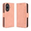 Huawei nova 11 Pink Leather Phone Case with Card Slots - Calf Texture - 2