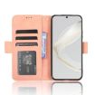 Huawei nova 11 Pink Leather Phone Case with Card Slots - Calf Texture - 5