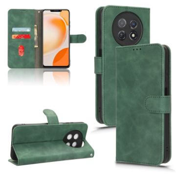 Huawei Enjoy 60X Green Magnetic Flip Leather Phone Case Skin Feel - 1